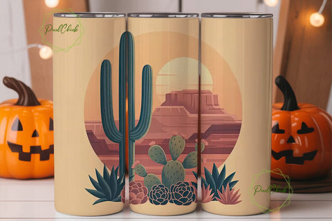 Desert Sunset 20oz Tumbler Wrap Sublimation PixelChick 