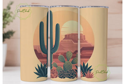 Desert Sunset 20oz Tumbler Wrap Sublimation PixelChick 