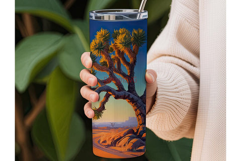 Desert Sunset Landscape 20oz Tumbler Sublimation DesignSVG 