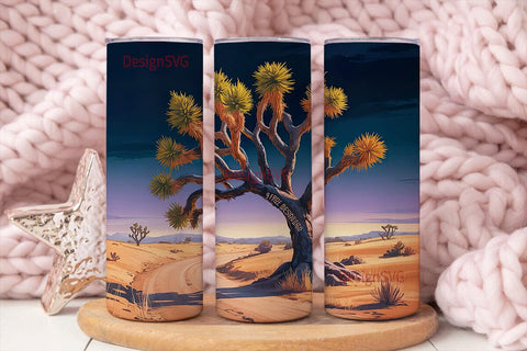 Desert Sunset Landscape 20oz Tumbler Sublimation DesignSVG 
