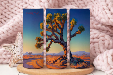 Desert Sunset Landscape 20oz Tumbler Sublimation DesignSVG 