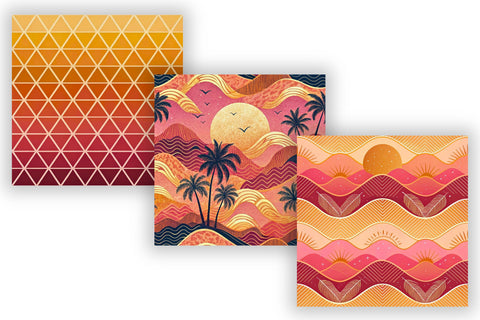 Desert Sunset Seamless Pattern – Terracotta, Sage & Golden Dunes Digital Pattern FloridPrintables 