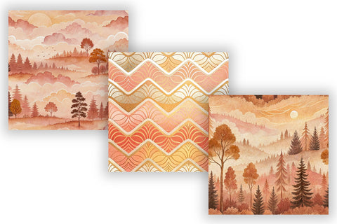 Desert Sunset Seamless Pattern – Terracotta, Sage & Golden Dunes Digital Pattern FloridPrintables 