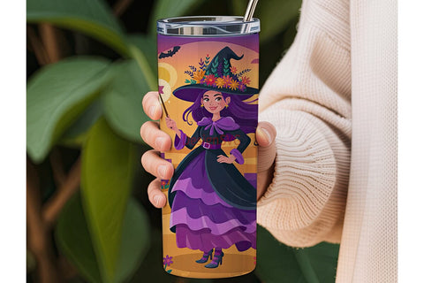 Desert Witch Halloween 20oz Tumbler Wrap Sublimation DesignSVG 