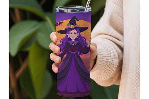 Desert Witch Halloween 20oz Tumbler Wrap Sublimation DesignSVG 