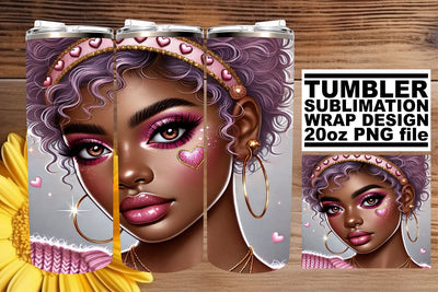 designed for perfect prints! , Vibrant colors tumbler wrap, Love Girl Sublimation afrosvg 