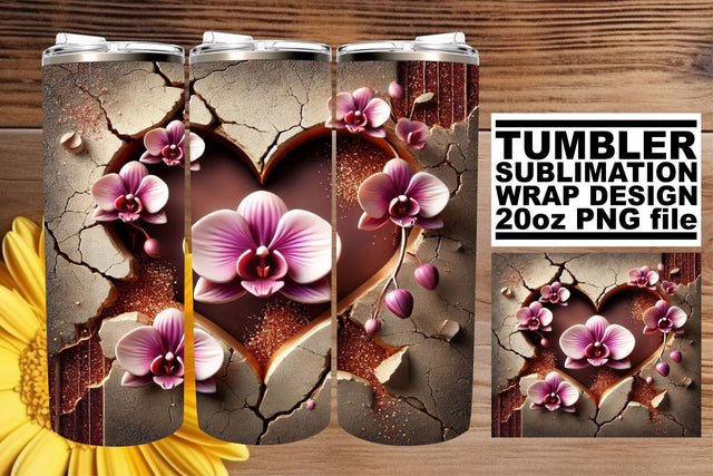 designed for stunning results! , High-quality PNG tumbler wrap, 3D Heart Sublimation afrosvg 