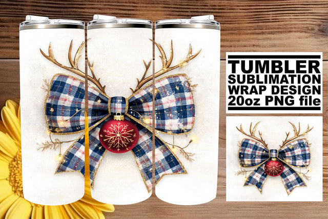 designed for stunning results! , High-quality PNG tumbler wrap, Christmas Bow Sublimation afrosvg 