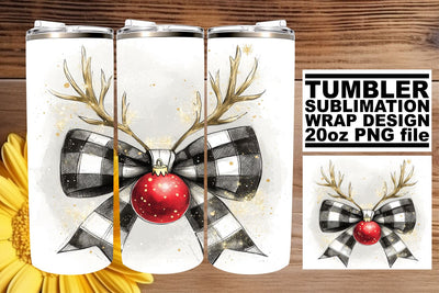 designed for stunning visuals! , Elegant tumbler wrap, Christmas Bow Sublimation afrosvg 