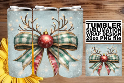 designed for stunning visuals! , High-resolution tumbler wrap, Christmas Bow Sublimation afrosvg 