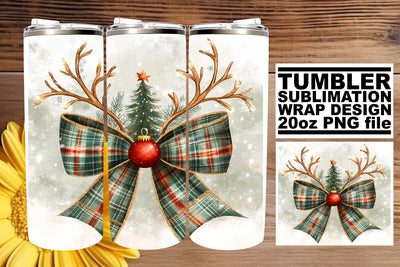 designed for stunning visuals! , High-resolution tumbler wrap, Christmas Bow Sublimation afrosvg 