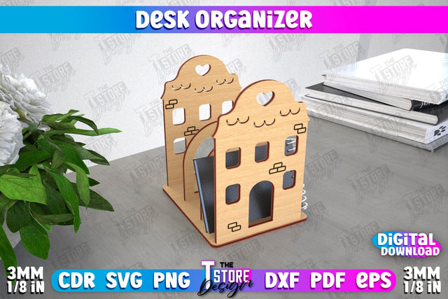 Desk Organizer | Animals Design | Supplies Organizer | Notepad Holders | CNC File SVG The T Store Design 