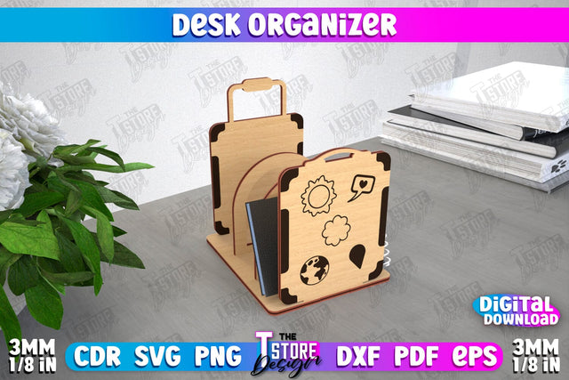 Desk Organizer | Animals Design | Supplies Organizer | Notepad Holders | CNC File SVG The T Store Design 
