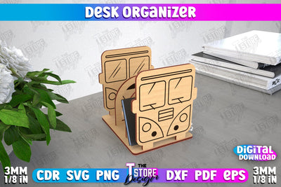 Desk Organizer | Animals Design | Supplies Organizer | Notepad Holders | CNC File SVG The T Store Design 