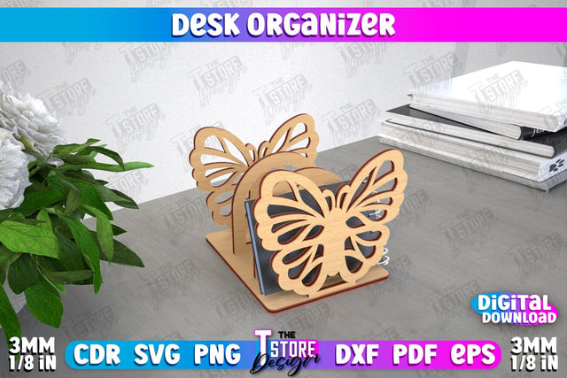 Desk Organizer | Animals Design | Supplies Organizer | Notepad Holders | CNC File SVG The T Store Design 