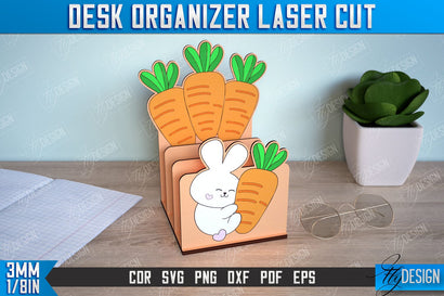 Desk Organizer | Bunny Design | Supplies Organizer | Notepad Holders | CNC File SVG Fly Design 