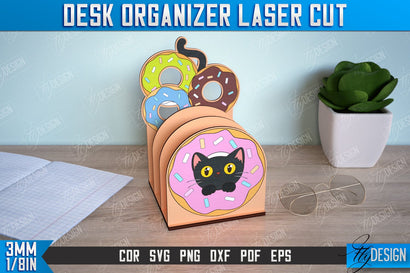 Desk Organizer | Cat Design | Supplies Organizer | Notepad Holders | CNC File SVG Fly Design 