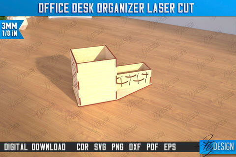Desktop Office Organizer Bundle | Paper Tray Laser Cut | Office Design | Work File Holder | CNC Files SVG Fly Design 
