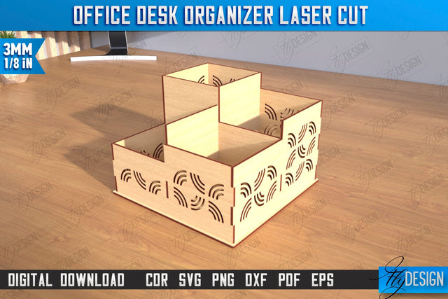 Desktop Office Organizer | Paper Tray Laser Cut | Office Design | Work File Holder | CNC File SVG Fly Design 