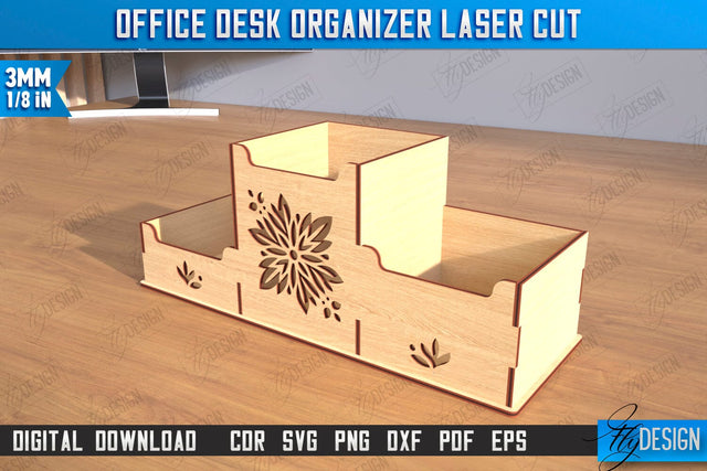 Desktop Office Organizer | Paper Tray Laser Cut | Office Design | Work File Holder | CNC File SVG Fly Design 