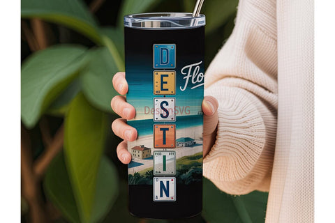 Destin Florida 20oz Tumbler Wrap Sublimation DesignSVG 