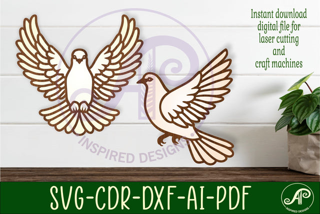 Detailed Dove wall art sign, SVG file SVG APInspireddesigns 