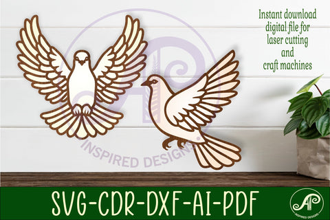 Detailed Dove wall art sign, SVG file SVG APInspireddesigns 