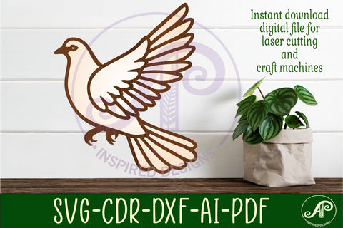 Detailed Dove wall art sign, SVG file SVG APInspireddesigns 