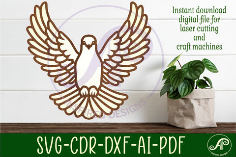 Detailed Dove wall art sign, SVG file SVG APInspireddesigns 
