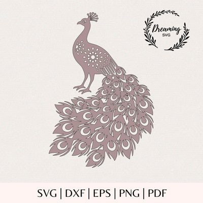 Detailed Peacock SVG - Intricate Mandala Papercut Peacock Clipart - Laser Cut File, Cricut Paper Craft Silhouette SVG DreamingSVG 