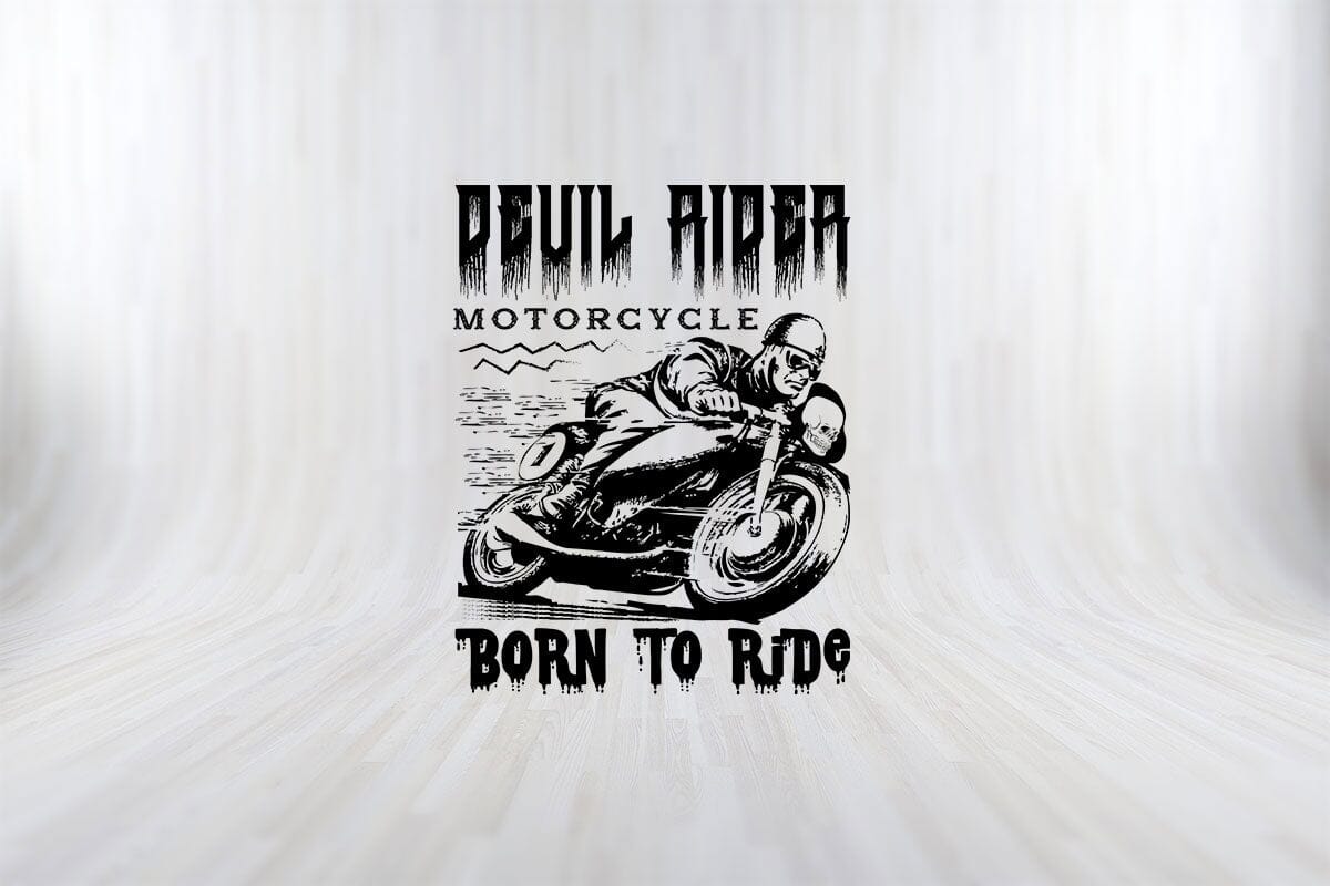Devils Ride Fonts Devil Rider Motorcycle Born To Ride Funny Motorcycle SVG PNG Craft Cut ...