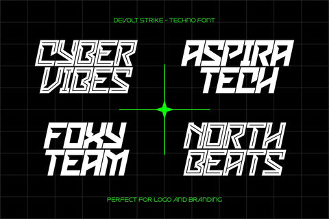 Devolt Strike - Futuristic Techno Font Font Mozzatype 