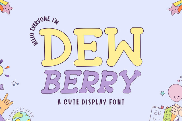 Dewberry - A Cute Display Font Font Mozzatype 