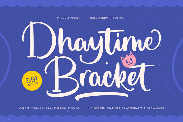 Dhaytime Bracket - Bold Handwritten Font Font Letterena Studios 