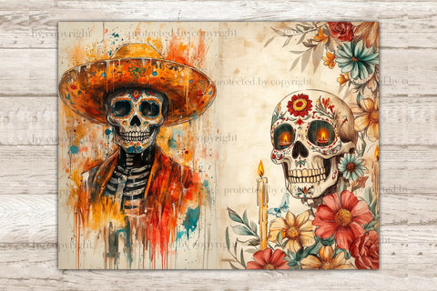 Dia De Los Muertos Journal Card | Halloween Paper Craft SVG GlamArtZhanna 