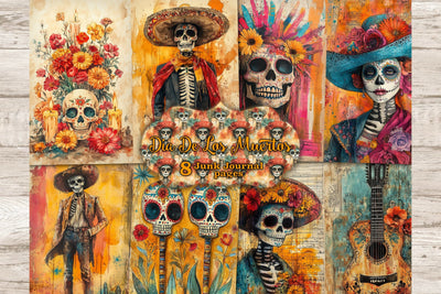 Dia De Los Muertos Journal Card | Halloween Paper Craft SVG GlamArtZhanna 
