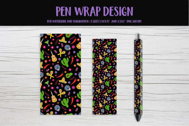 Dia De Los Muertos Pen Wrap Sublimation or Waterslide Sublimation LaBelezoka 
