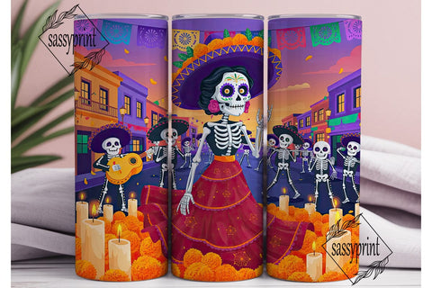 Dia de los Muertos Tumbler Wrap Sublimation sassyprint 