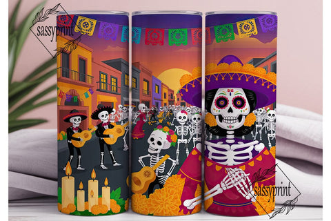 Dia de los Muertos Tumbler Wrap Sublimation sassyprint 