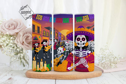Dia de los Muertos Tumbler Wrap Sublimation sassyprint 
