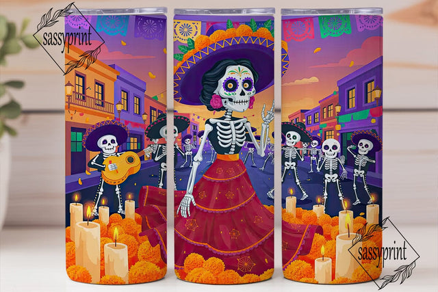 Dia de los Muertos Tumbler Wrap Sublimation sassyprint 