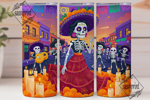 Dia de los Muertos Tumbler Wrap Sublimation sassyprint 