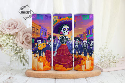 Dia de los Muertos Tumbler Wrap Sublimation sassyprint 