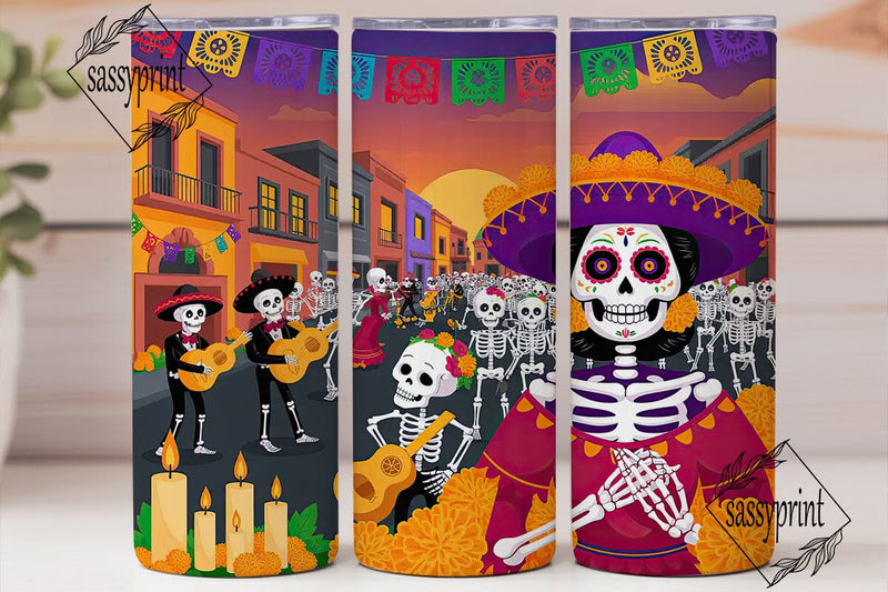 Dia de los Muertos Tumbler Wrap Sublimation sassyprint 