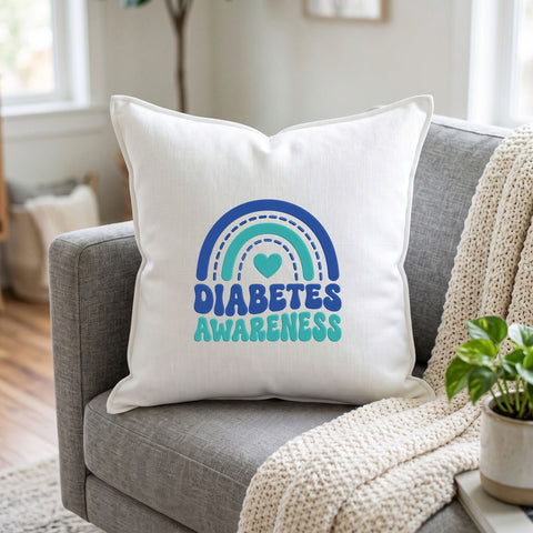Diabetes Awareness Embroidery Design – Blue Teal Rainbow Heart Diabetes Support Machine Embroidery File Embroidery/Applique DESIGNS PatternFeed8 