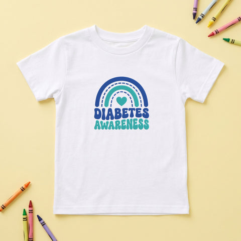 Diabetes Awareness Embroidery Design – Blue Teal Rainbow Heart Diabetes Support Machine Embroidery File Embroidery/Applique DESIGNS PatternFeed8 