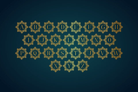 Diamond Monogram Mandala Font Dm Letter Studio 