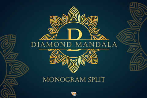 Diamond Monogram Mandala Font Dm Letter Studio 