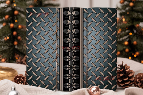 Diamond Plate & Floral 20oz Tumbler Sublimation DesignSVG 