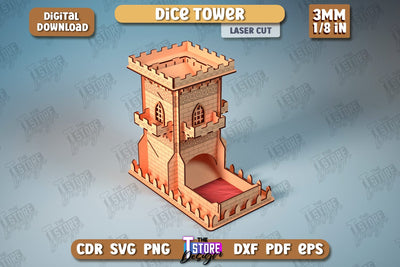 Dice Tower | Board Game | Dice Game | DND Geek Gift | Dice Accessories | CNC File SVG The T Store Design 